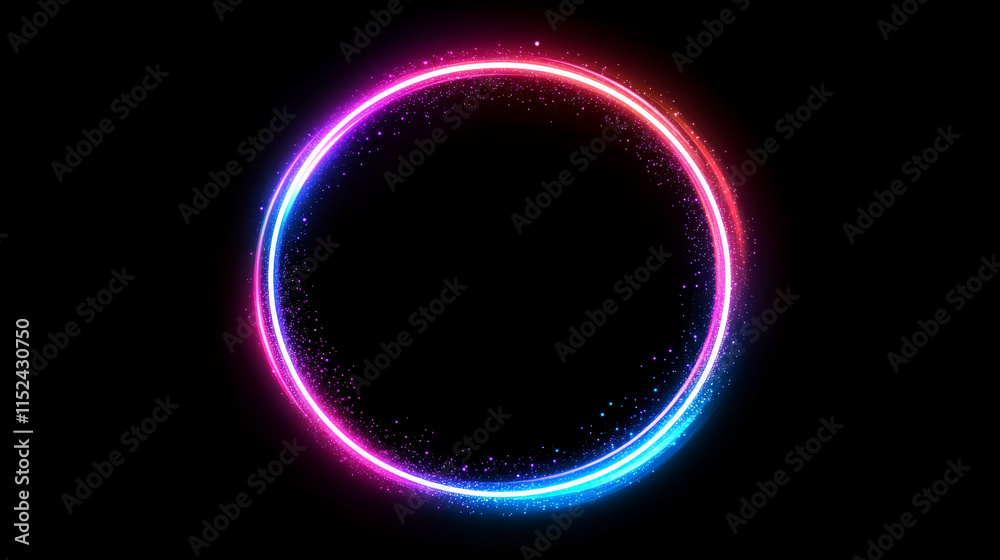 Circle bokeh light effect with sparkle glow frame. Round glitter flare and neon bright swirl line. Isolated energy lens element. Blue, green and purple wave trail shiny overlay digital template Circle bokeh light effect with sparkle glow frame. Round glitter flare and neon bright swirl line. Isolated energy lens element. Blue, green and purple wave trail shiny overlay digital template