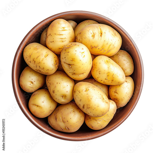 Bowl of Raw Potatoes Isolat...