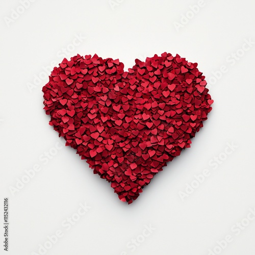 Valentine's Day Romantic Red Heart Made of Small Hearts Valentine s Day Love Passion Affection