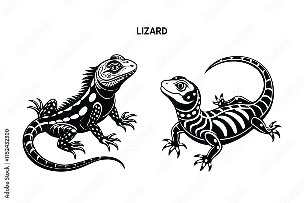 Editable Silhouette Lizard Isolated Vector Illustration Editable Silhouette Lizard Isolated Vector Illustration