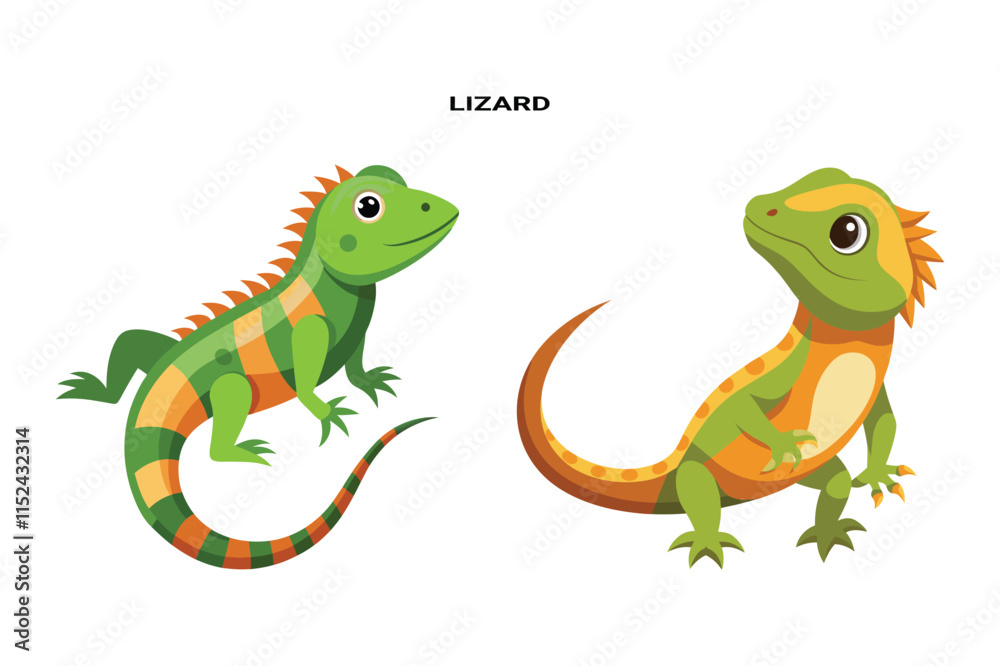 Naklejka premium Customizable Lizard Isolated Vector Illustration