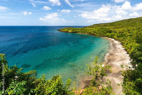Tableau sur toile Santa Lucia, Anse Cochon Beach - 6 February 2024 - Top view of Anse Cochon Beach