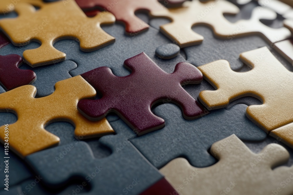 A close-up shot of a puzzle piece on a table, perfect for use in illustrations or designs related to problem-solving and completion A close-up shot of a puzzle piece on a table, perfect for use in illustrations or designs related to problem-solving and completion