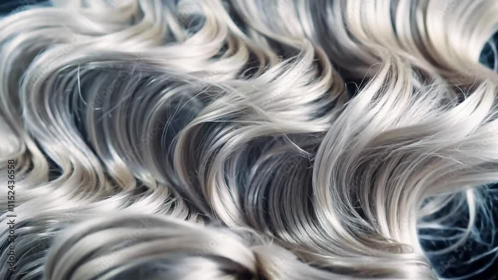 Slow motion shot of waving white hair. Beautiful healthy long smooth flowing hair. Slow motion shot of waving white hair. Beautiful healthy long smooth flowing hair.