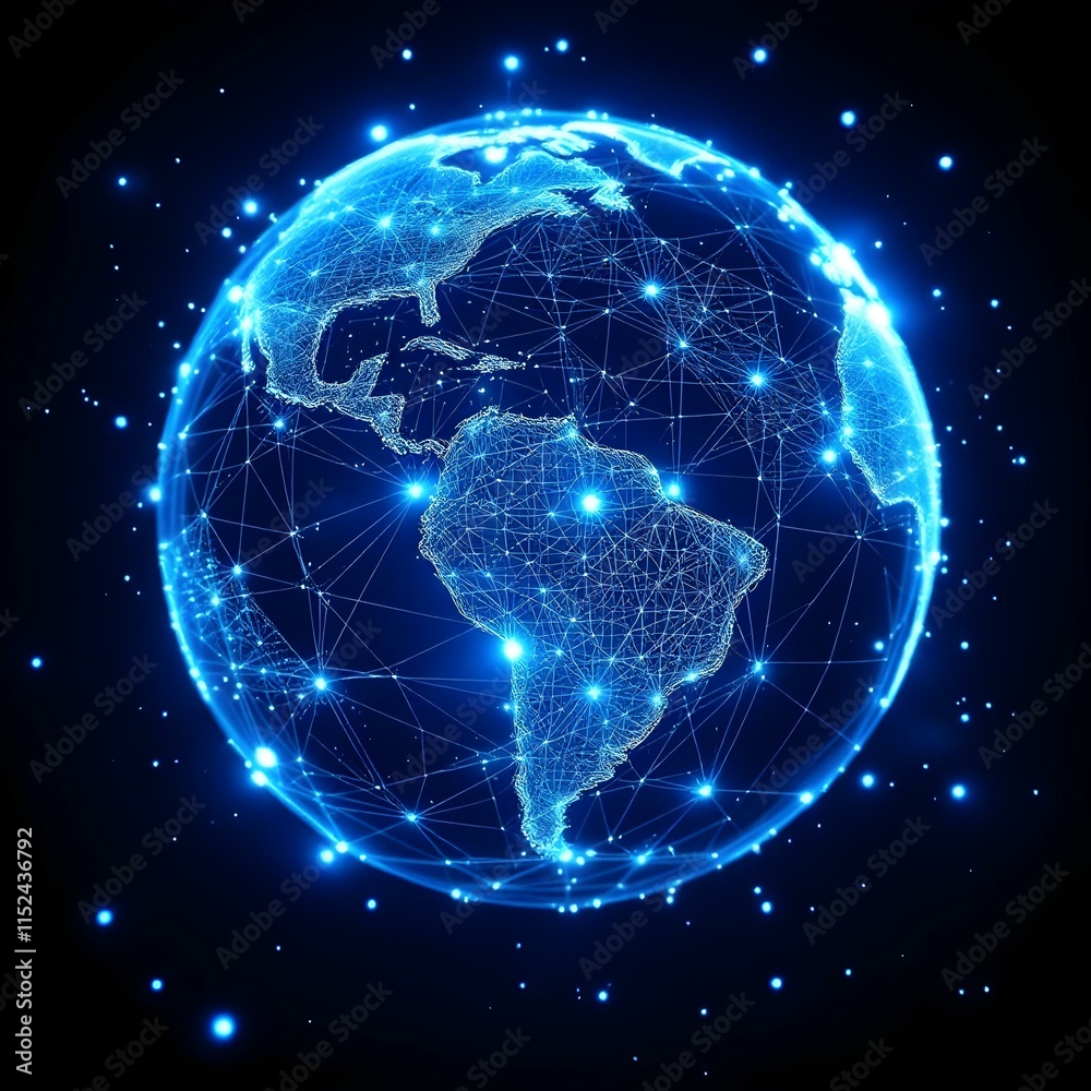 Futuristic cityscape, glowing holographic Earth Futuristic cityscape, glowing holographic Earth