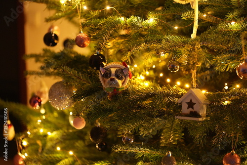 new year, joy, tree, garland, Christmas tree decorations