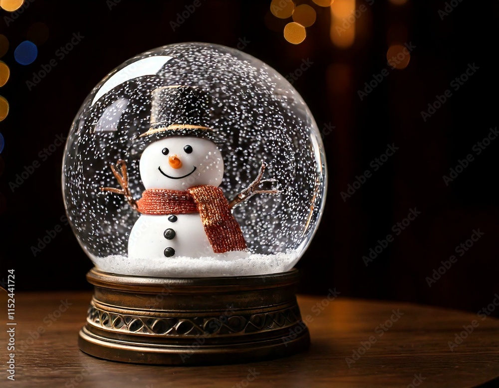 snowman in a snow globe ornament