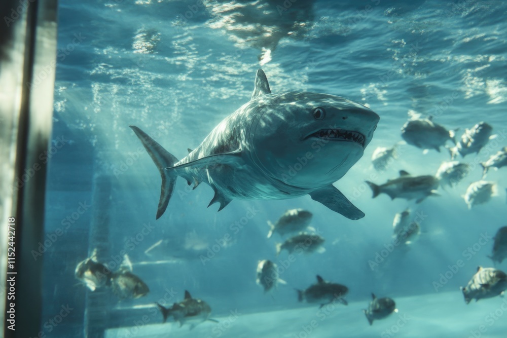 Fototapeta premium Group of fish swimming in a colorful aquatic environment