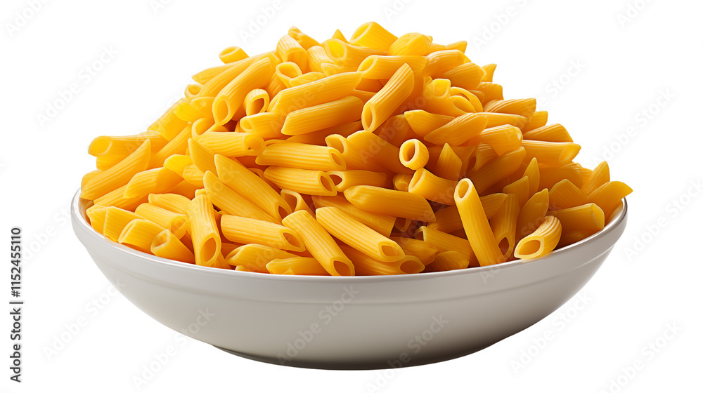 Raw penne pasta with a clean, minimal presentation, perfect for recipes or food styling, studio view, isolated on transparent background. Raw penne pasta with a clean, minimal presentation, perfect for recipes or food styling, studio view, isolated on transparent background.