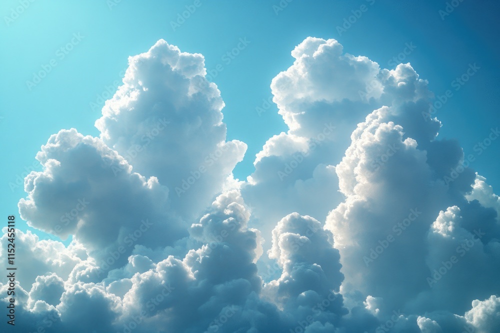 A plane soaring through a cloudy blue sky, perfect for travel, adventure, and lifestyle images