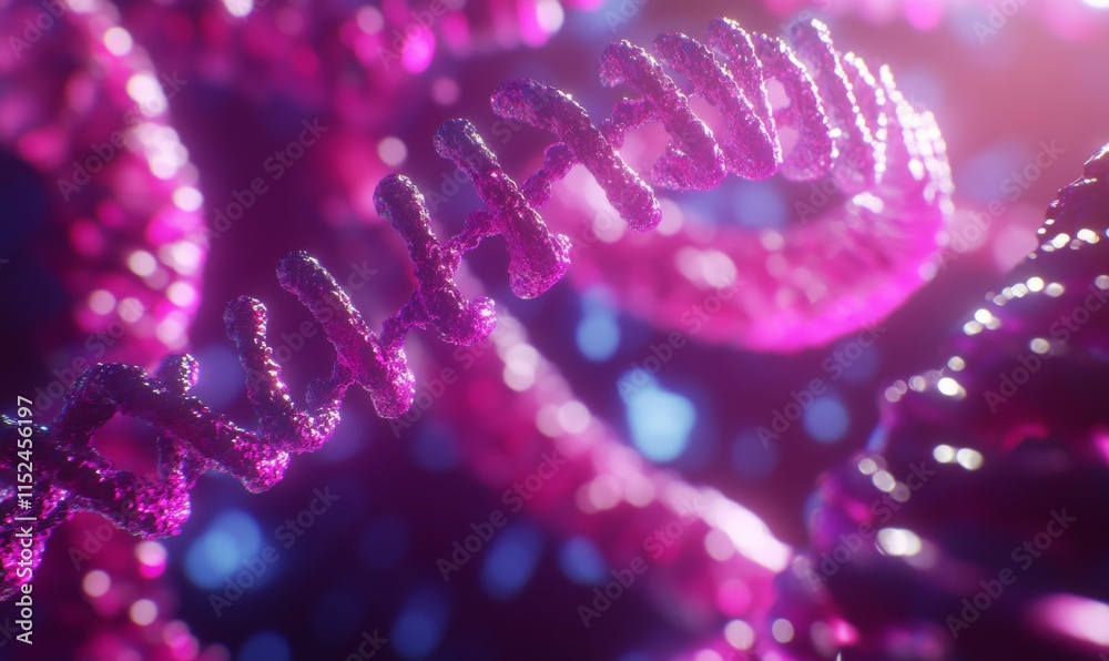 Close-up of DNA strands displayed on a high-resolution monitor in a genetics lab, vibrant colors in detail. Close-up of DNA strands displayed on a high-resolution monitor in a genetics lab, vibrant colors in detail.