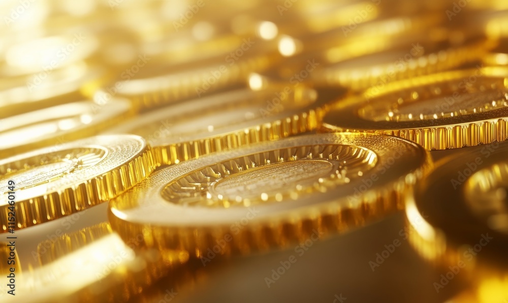 Bitcoin Cryptocurrency represented as Gold Coins. Decentralized Asset Wallpaper. 3D Render. Bitcoin Cryptocurrency represented as Gold Coins. Decentralized Asset Wallpaper. 3D Render.