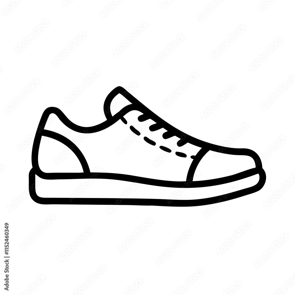 Side-view sneakers icon in outline style Side-view sneakers icon in outline style