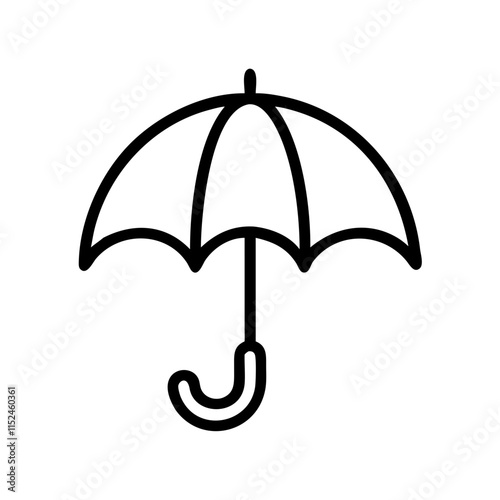 Classic umbrella icon in elegant outline style