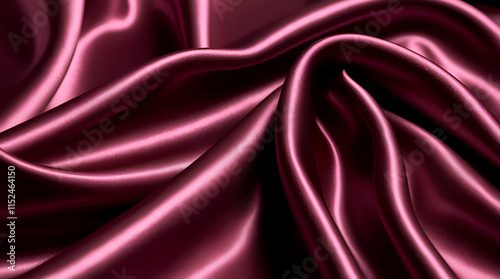 Smooth silk fabric is a luxurious material known for its soft, lustrous texture and elegant drape. The natural luster of the fabric. AI Illustration. photo