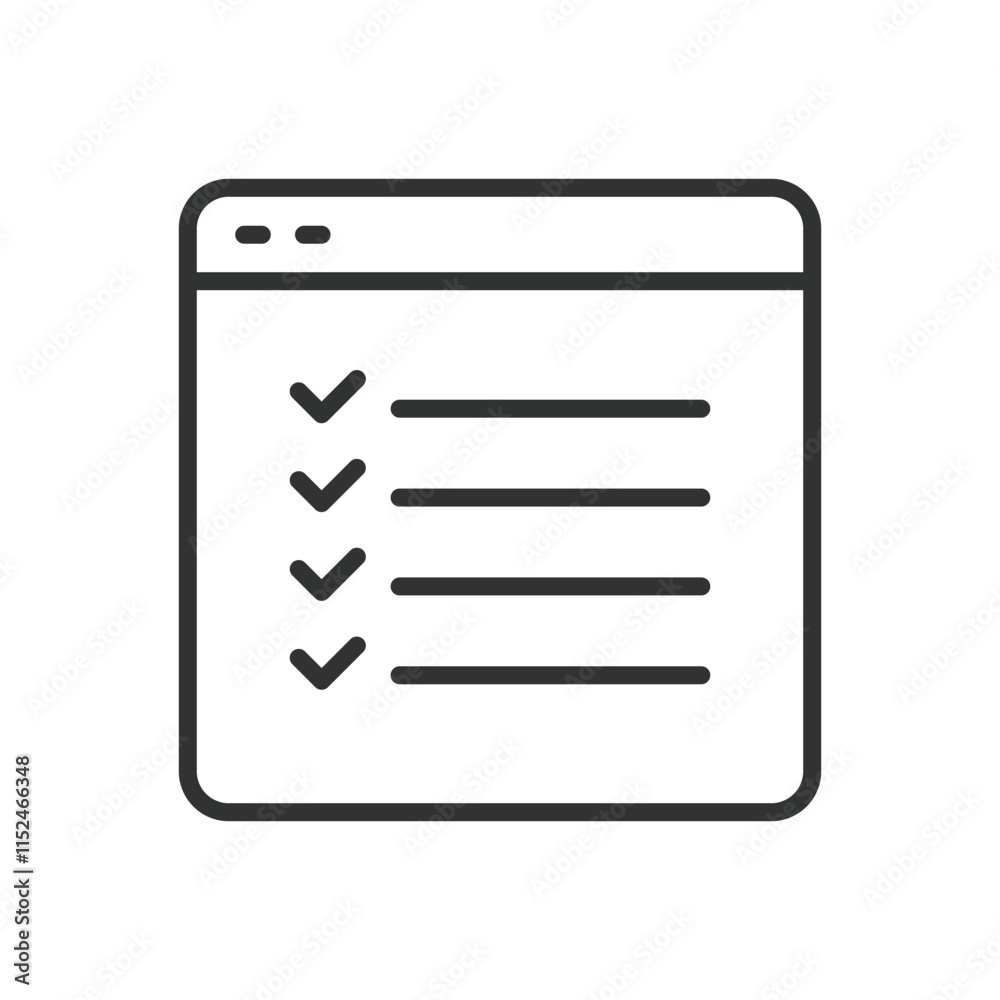 Web tasks, icon in line design. Web tasks, online task, digital tasks, project management, task management online, web productivity on white background vector. Web tasks editable stroke icon Web tasks, icon in line design. Web tasks, online task, digital tasks, project management, task management online, web productivity on white background vector. Web tasks editable stroke icon