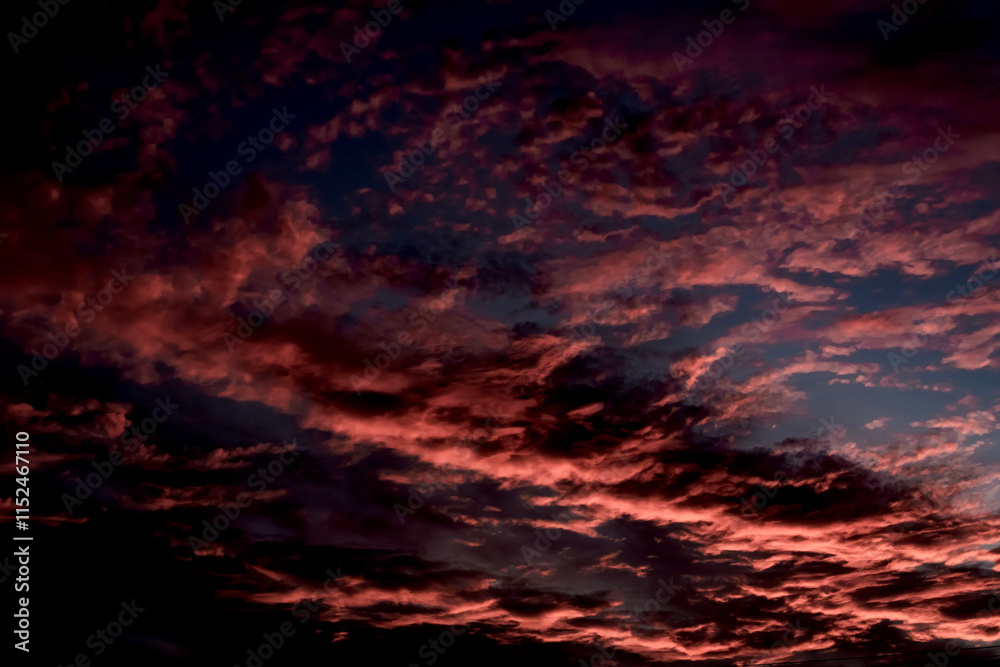 Fototapeta premium Dramatic red sky on an outdoor Australian sunset.