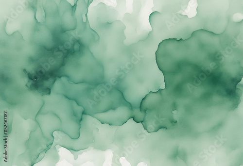 Pale gray blue green abstract watercolor drawing Sage green color Art background for design Water Gr