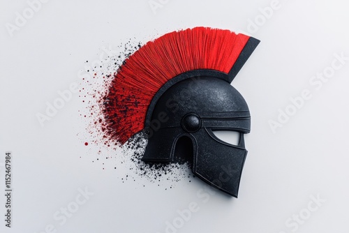 symbolic spartan illustration, a simple sketch of a spartan emblem, embodying courage and strength photo