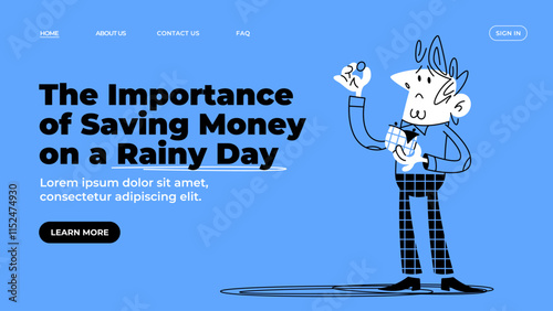 Rising inflation. The economic crisis. Template of web banner and landing page. Doodle vector illustration.