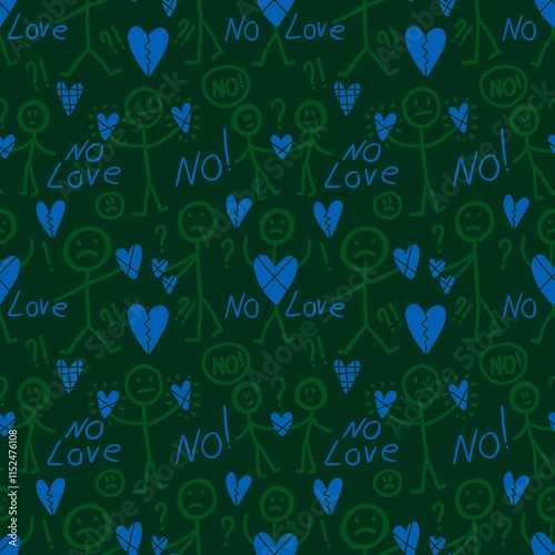 Valentine anti love hearts seamless 14 February pattern for wrapping paper