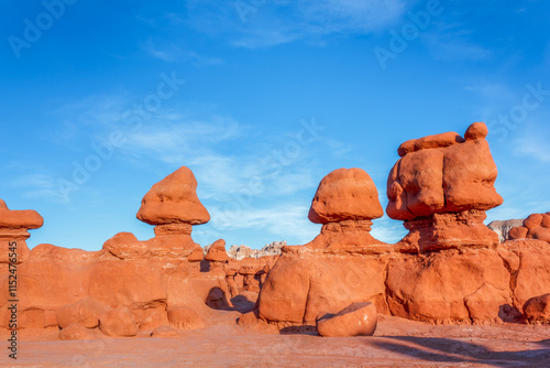 Red rock formations in Goblin Valley State Park in Utah. photo