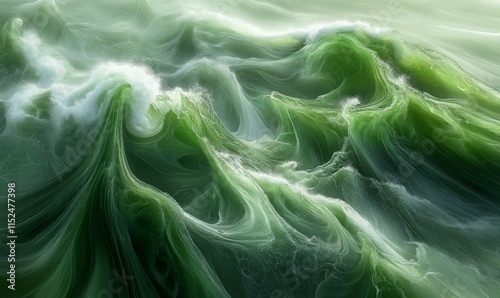 Green and white tidal waves photo