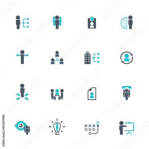 Universal business management and human resources icon set. Universal icons for web and mobile. Vector.