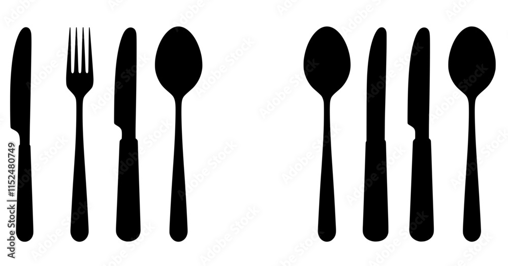 silhouette cutlery icon vector illustration cut out white background