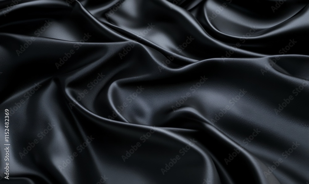 Fototapeta premium Elegant 3D Minimalist Background with Undulating Surface. Black Wallpaper with Copy-Space.