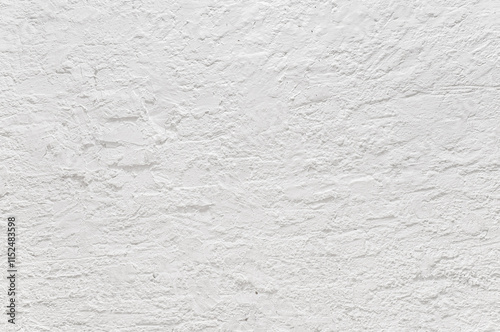 Texture of white plaster on a concrete wall handmade. Construction, interior design.