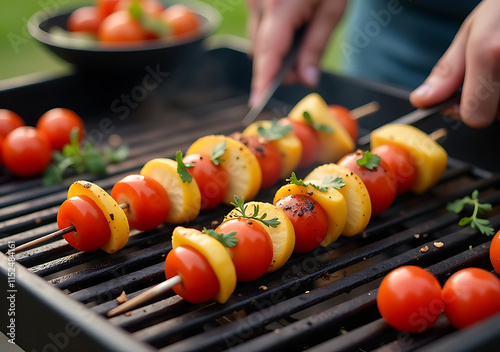 cut grilled kebabs bite sized portions serving immediately party tonight friends