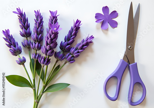 cutting beautiful purple lavender arrangement exact flower