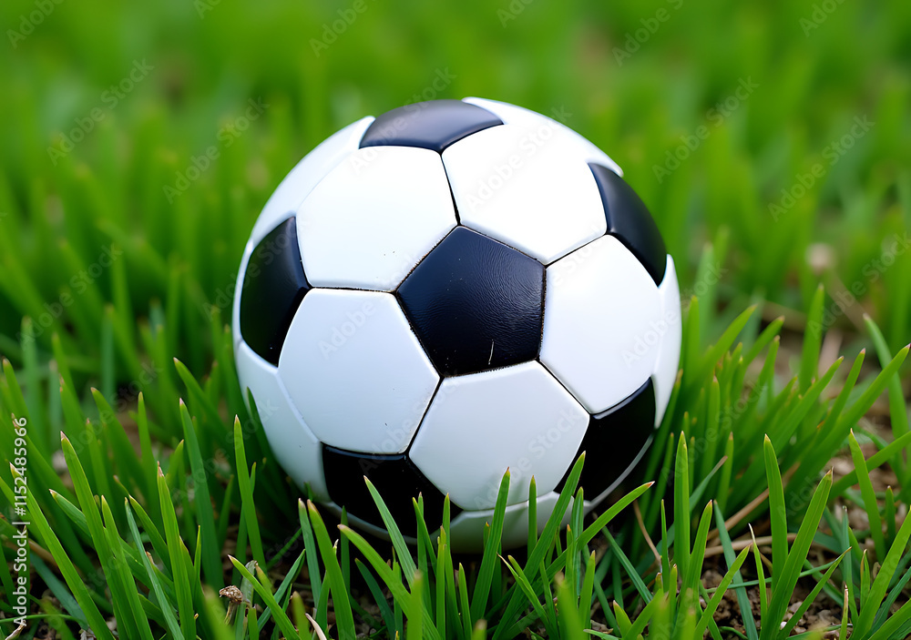 football ball lies green grass cut scissors craft football ball lies green grass cut scissors craft