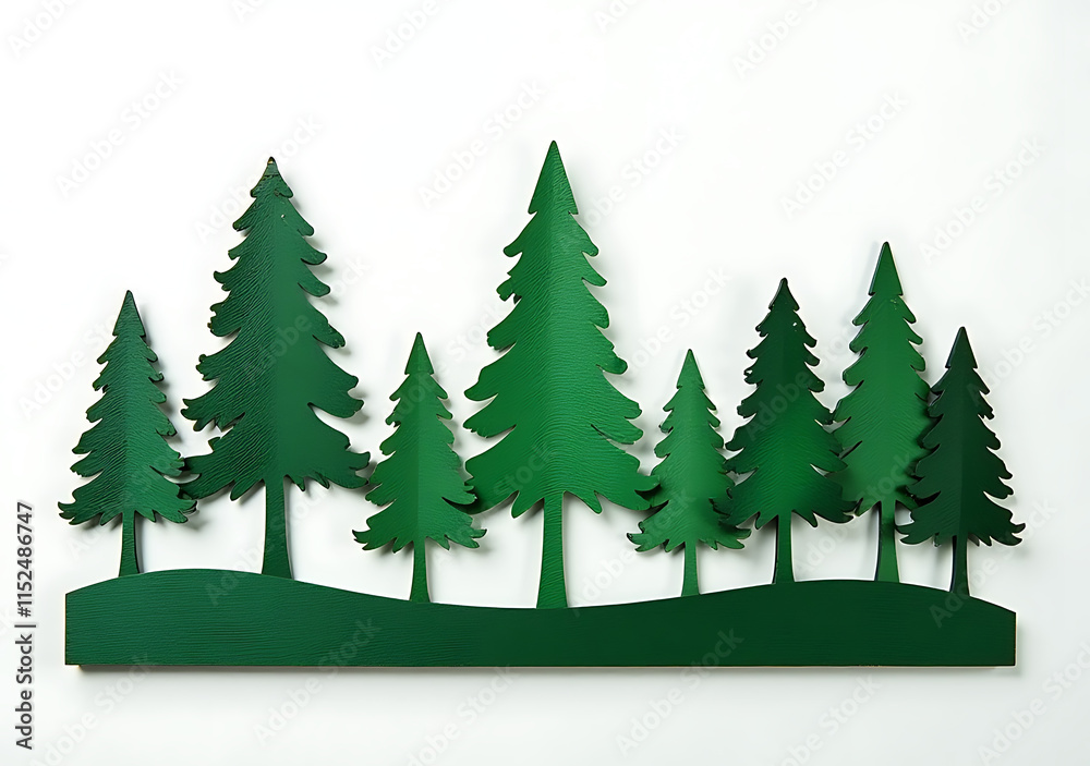 Obraz premium green trees cut single piece art purposes