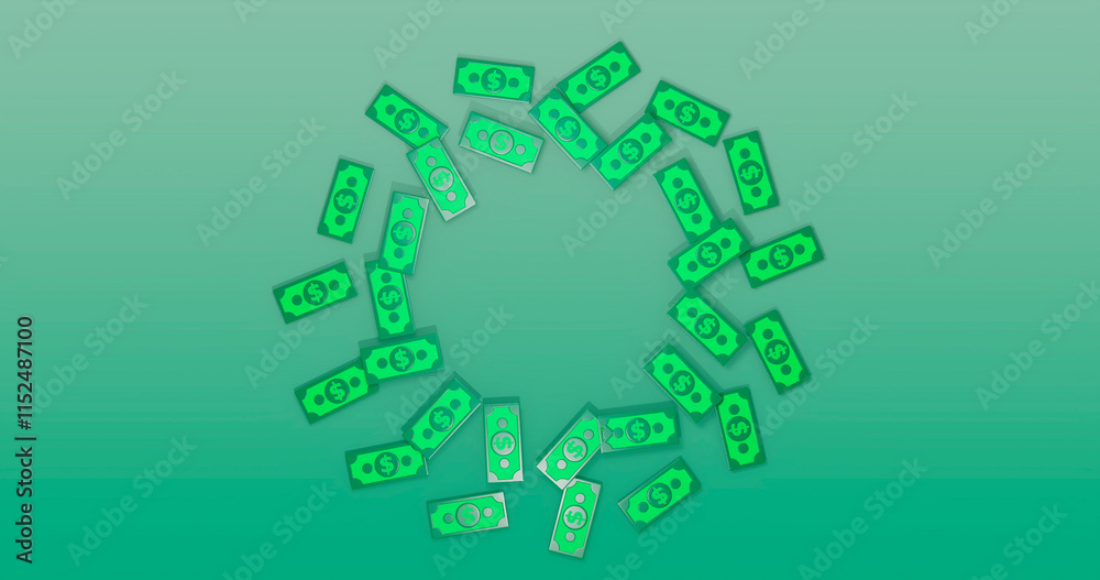 Banknote Background 3D Cartoon Render Banknote Background 3D Cartoon Render