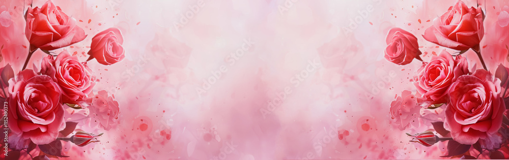 Bouquet of bright pink roses on pink background. Copy space. Banner Bouquet of bright pink roses on pink background. Copy space. Banner