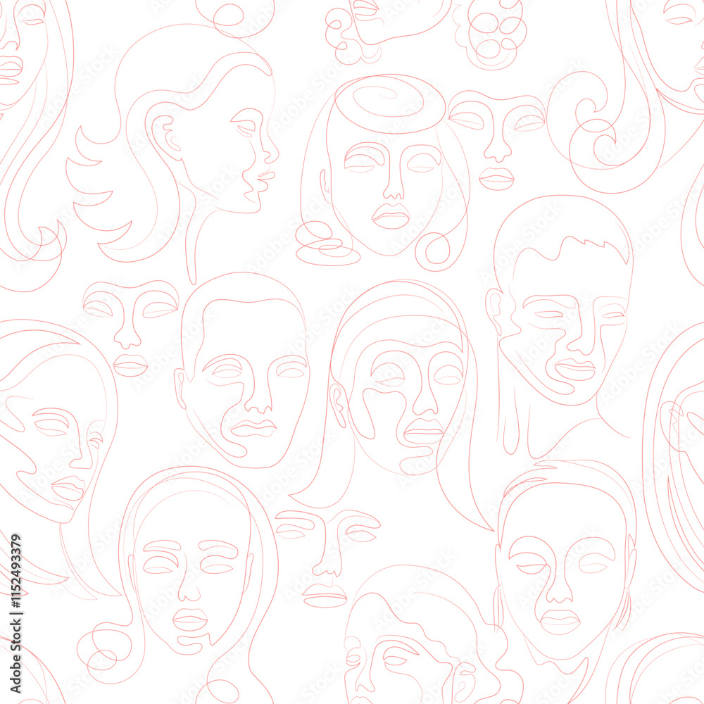 beautiful woman hand drawn face. Fashion female face line art vector illustration beautiful woman hand drawn face. Fashion female face line art vector illustration