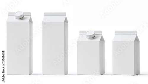 white mock up of a plastic bottle for milk or juice isolated on white background