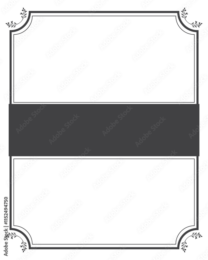 Obraz premium Funeral card. Empty card for funeral with black frame 