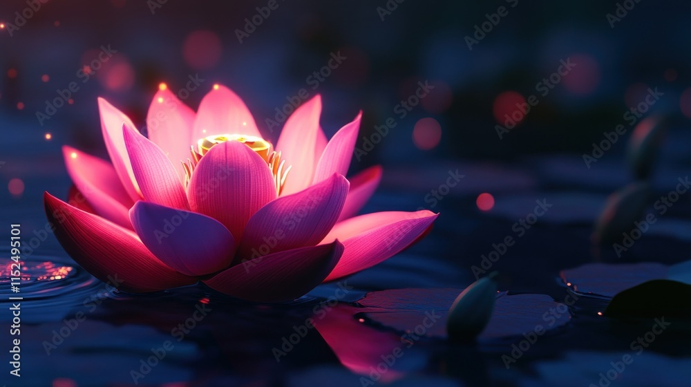 Glowing Lotus in the Night Glowing Lotus in the Night