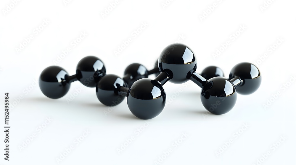 black molecule structure 3d render icon isolated on white background black molecule structure 3d render icon isolated on white background