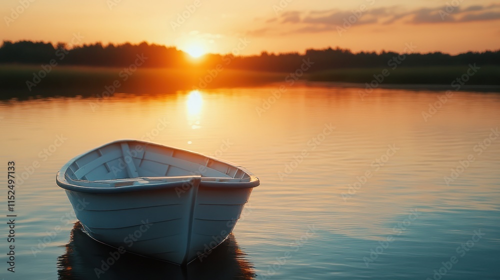 Fototapeta premium Boat at Sunset