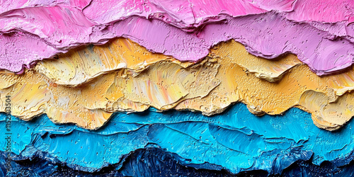 Wallpaper Mural  Colorful Layers of Textured Paint in Pink, Yellow, and Blue Torontodigital.ca