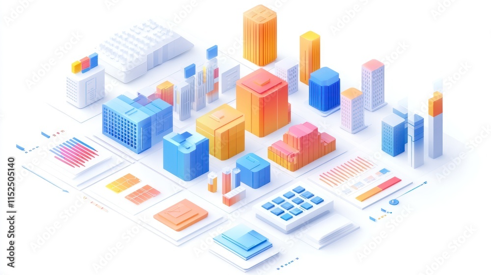 3D Cityscape with Data Visualizations 3D Cityscape with Data Visualizations