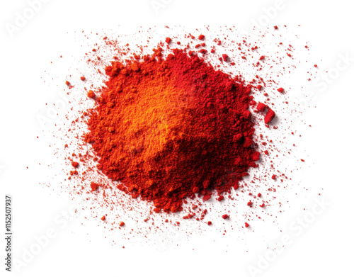 Colorful paprika powder in vibrant shades for culinary use and spice branding. Isolated on transparent background, png.
