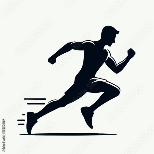 vector illustration of people running, jumping, celebrating victory