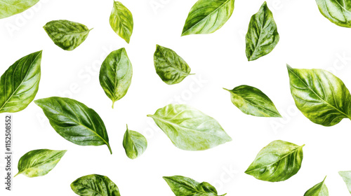 Green leaves, transparent background