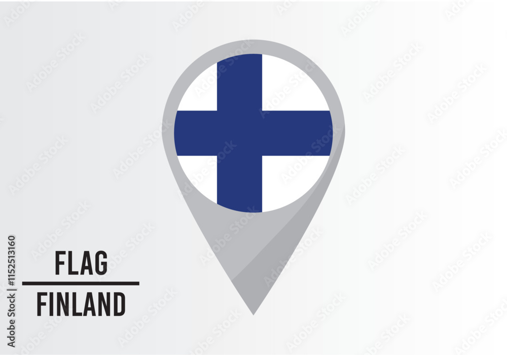 Fınland Flag on Location Pin. vector illustration Fınland Flag on Location Pin. vector illustration