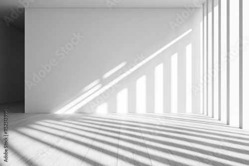 Sunlight streams through window into minimalist white room.